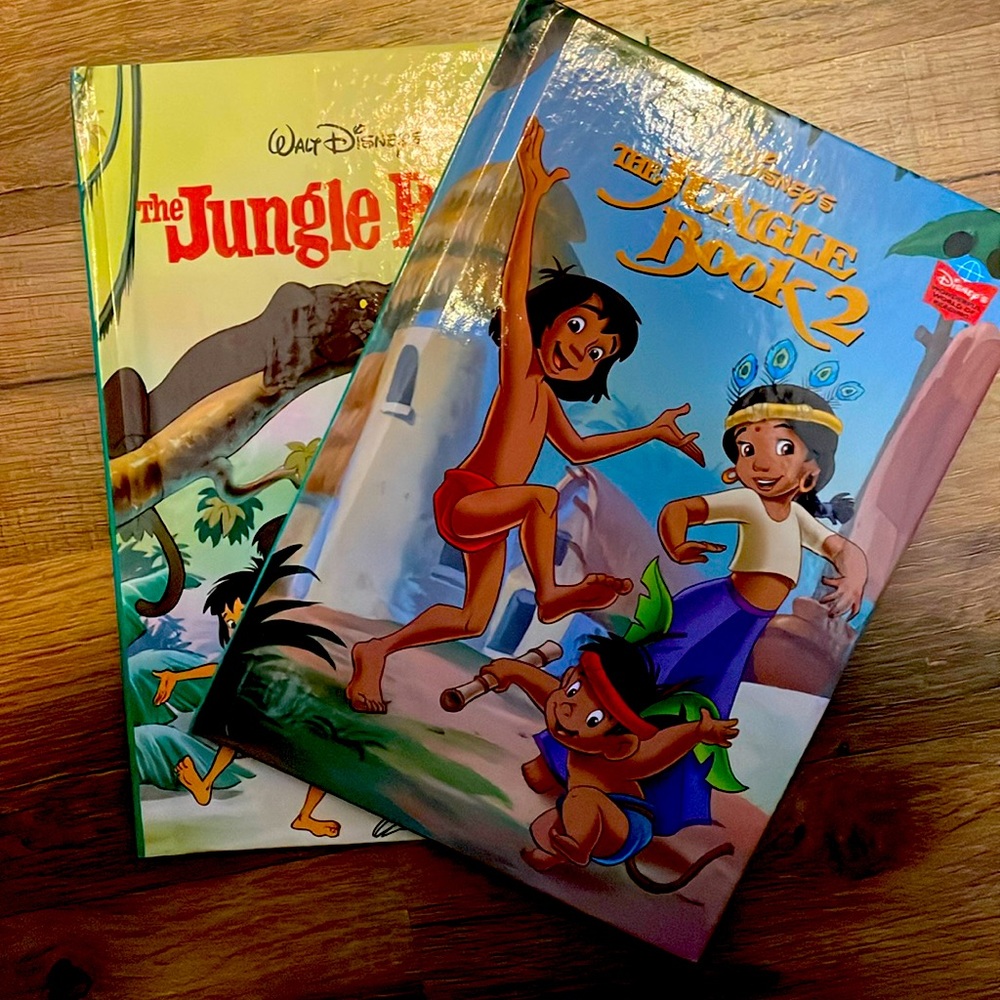 Disney Jungle book and Jungle Book 2 books.